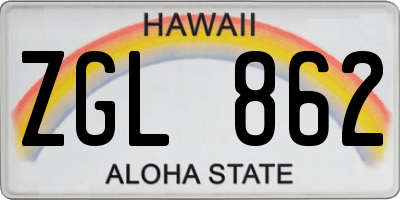 HI license plate ZGL862