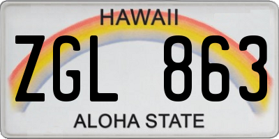 HI license plate ZGL863