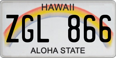 HI license plate ZGL866