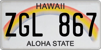 HI license plate ZGL867