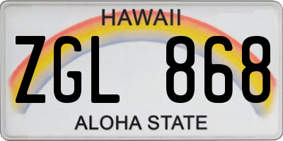 HI license plate ZGL868