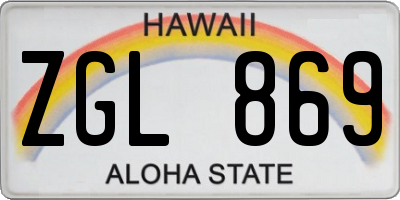 HI license plate ZGL869