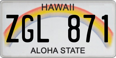 HI license plate ZGL871