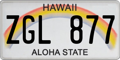 HI license plate ZGL877