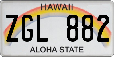 HI license plate ZGL882