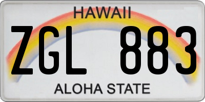 HI license plate ZGL883