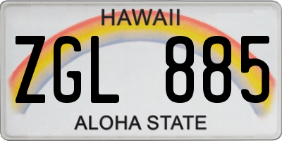 HI license plate ZGL885