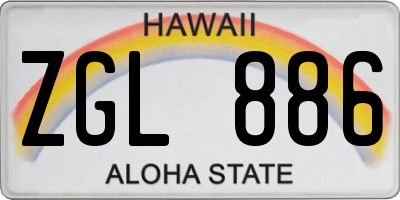 HI license plate ZGL886