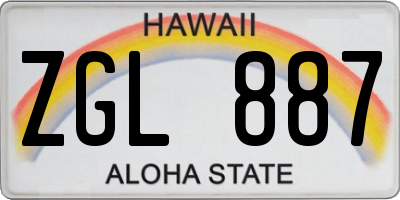 HI license plate ZGL887