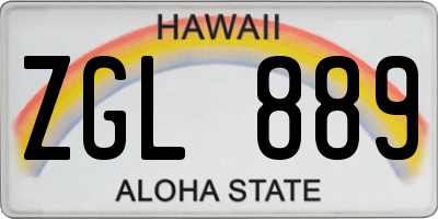 HI license plate ZGL889