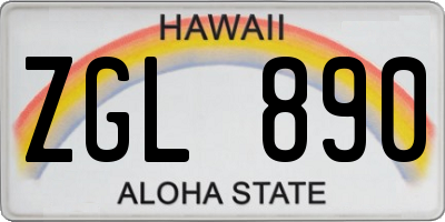 HI license plate ZGL890