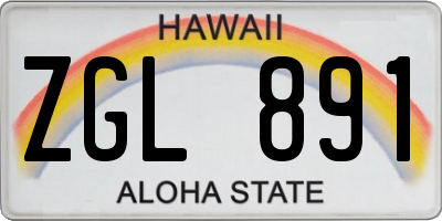 HI license plate ZGL891