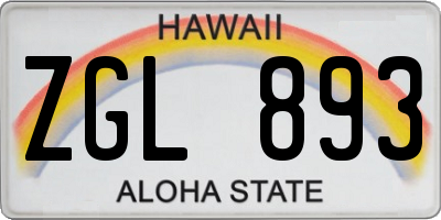 HI license plate ZGL893