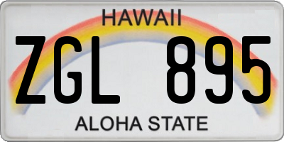 HI license plate ZGL895