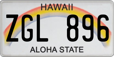 HI license plate ZGL896