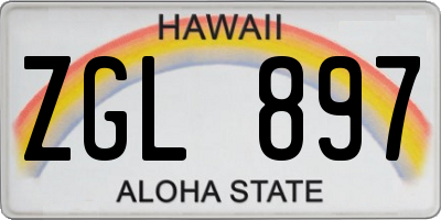 HI license plate ZGL897