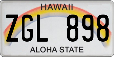 HI license plate ZGL898
