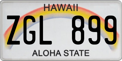 HI license plate ZGL899