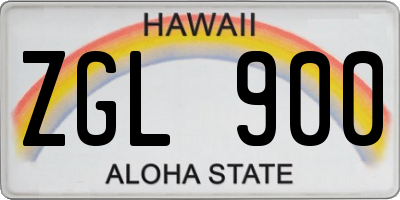 HI license plate ZGL900