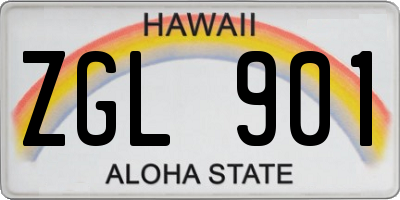 HI license plate ZGL901
