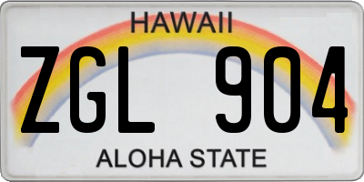 HI license plate ZGL904
