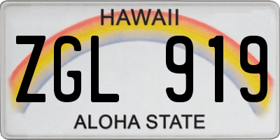HI license plate ZGL919