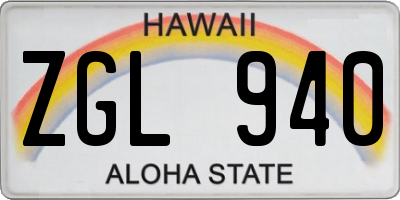 HI license plate ZGL940