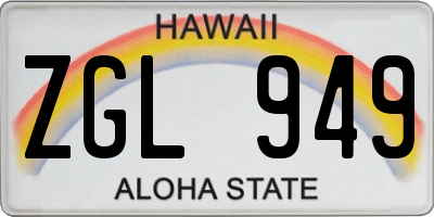 HI license plate ZGL949