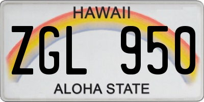 HI license plate ZGL950