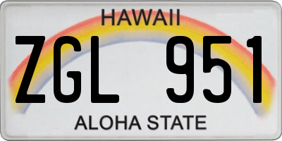 HI license plate ZGL951