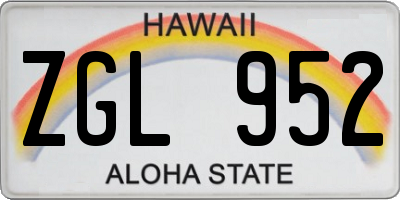 HI license plate ZGL952