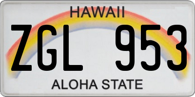 HI license plate ZGL953