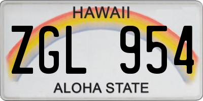 HI license plate ZGL954