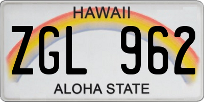 HI license plate ZGL962