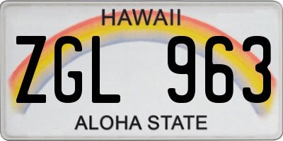 HI license plate ZGL963