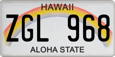 HI license plate ZGL968