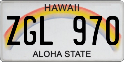 HI license plate ZGL970