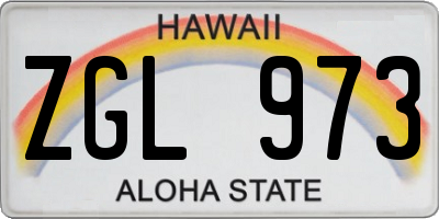 HI license plate ZGL973