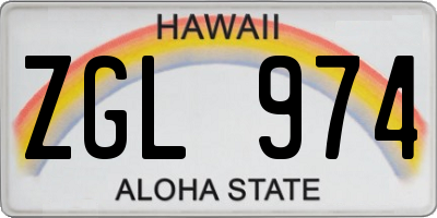 HI license plate ZGL974