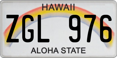 HI license plate ZGL976