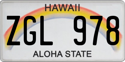HI license plate ZGL978
