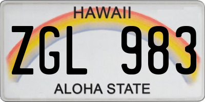 HI license plate ZGL983