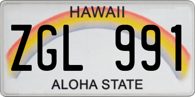 HI license plate ZGL991