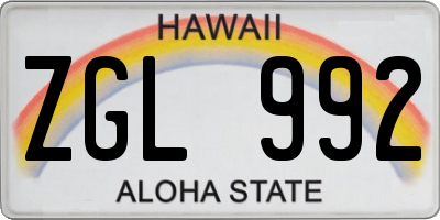 HI license plate ZGL992