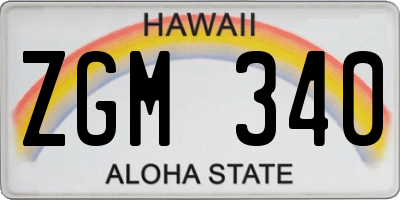 HI license plate ZGM340