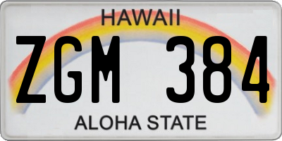 HI license plate ZGM384