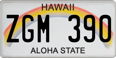 HI license plate ZGM390