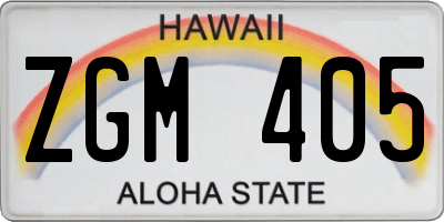 HI license plate ZGM405