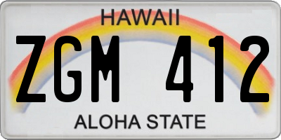 HI license plate ZGM412