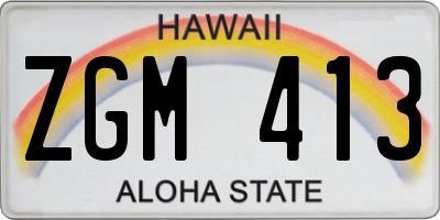 HI license plate ZGM413
